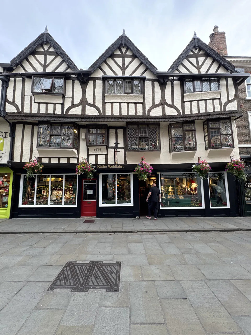 The timber-framed frontage of Mulberry Hall on Stonegate in York